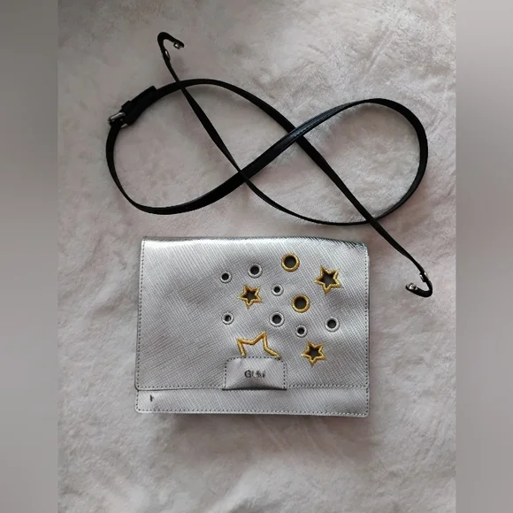 GUM Gianni Chiarini Design - Metallic Silver Shoulder//Clutch Bag - Star Detail - Picture 7 of 9